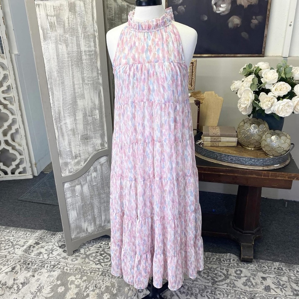 *SOLD*
Multicolor Halter Maxi Dress
